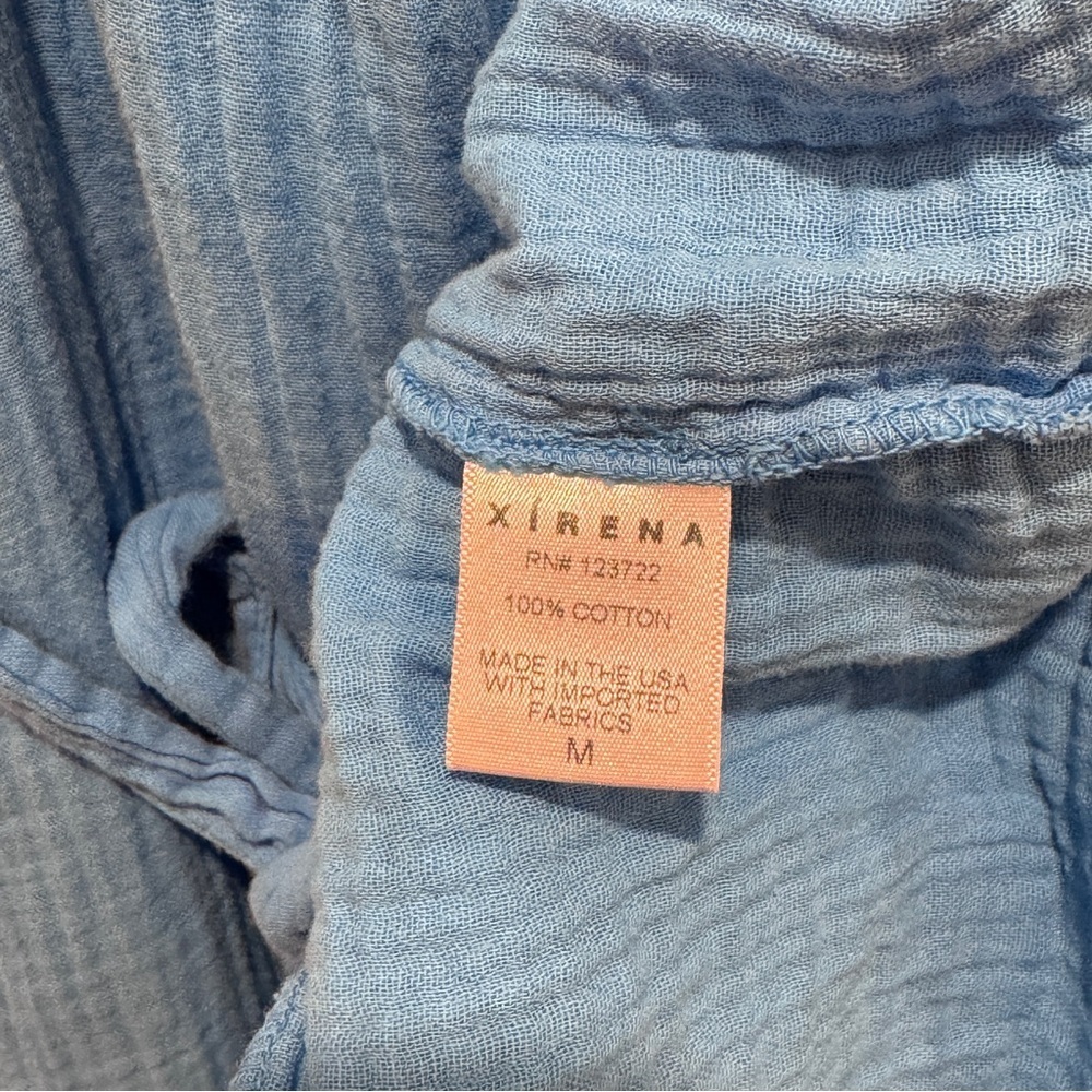 Xirena Jude Mini Dress in Acqua Cotton Gauze Belted Boho Casual Blue Sz M - Picture 16 of 16
